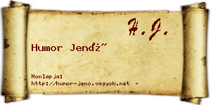 Humor Jenő névjegykártya